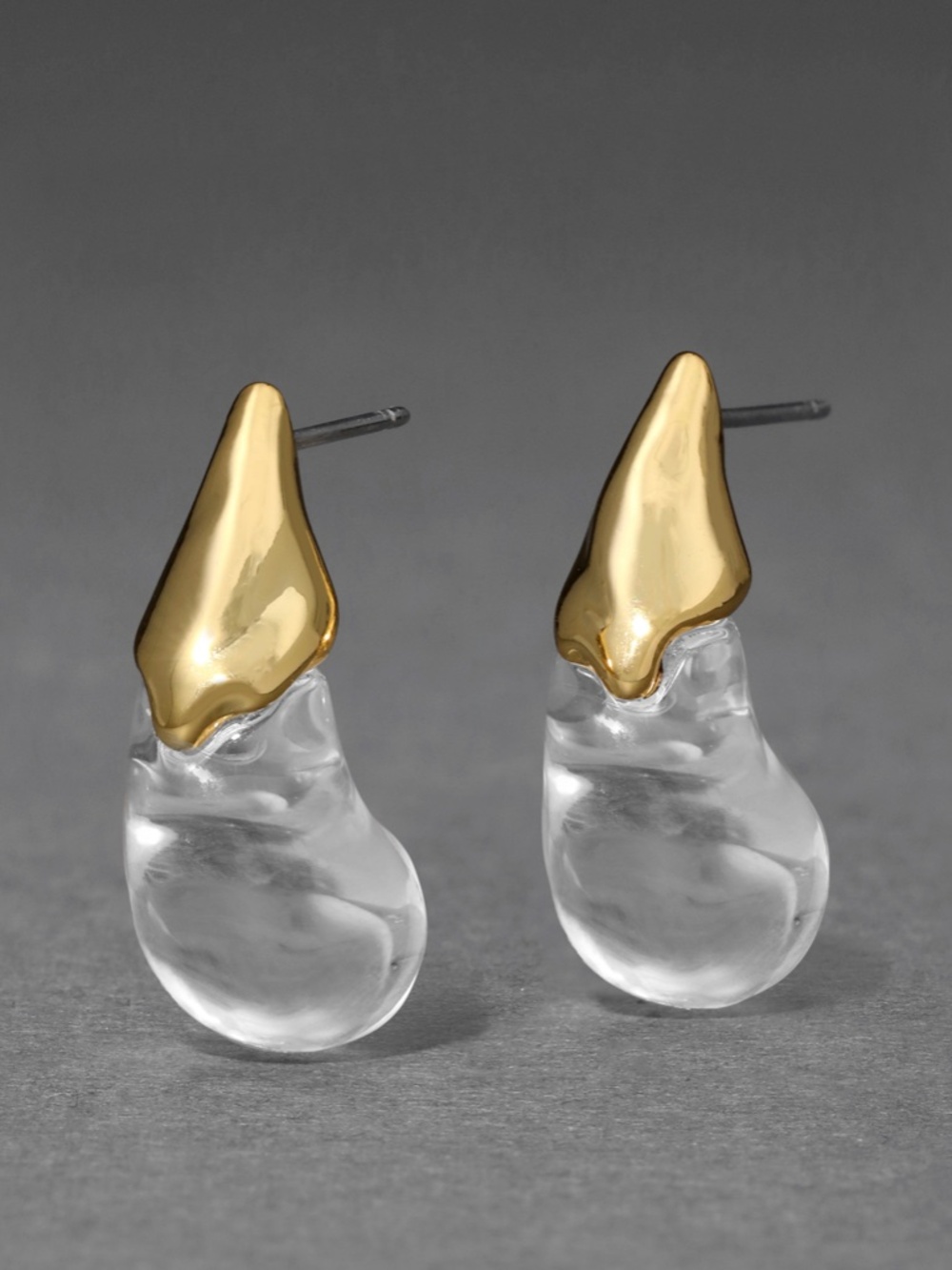 ALEXIS BITTAR Clear Liquid Lucite Arched Post Earrings